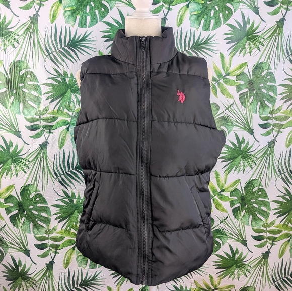 U.S. Polo Assn. Jackets & Blazers - US Polo Assn. Gilet Puffy Black Vest (Size: Large) 11.8oz